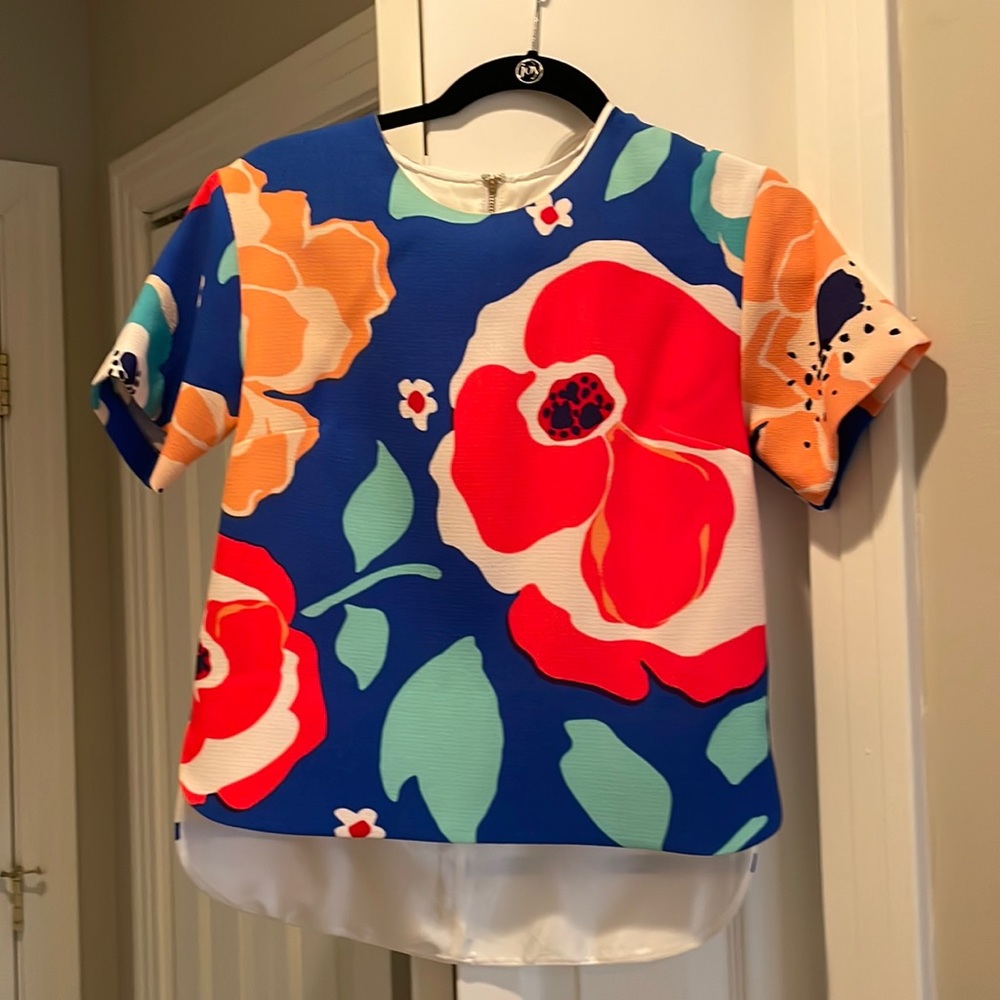 Kate Spade, Floral silk blouse, size 0